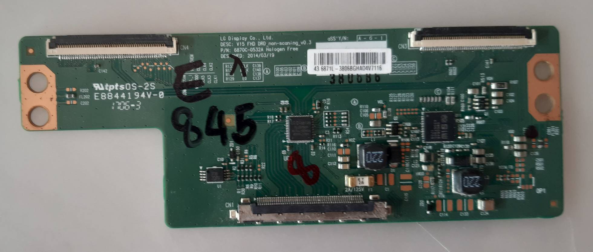 อันที่ 845 TOSHIBA 43L5650VT ทีคอน 6870C-0532A ดีเทสแล้ว ราคา 650 บาท
