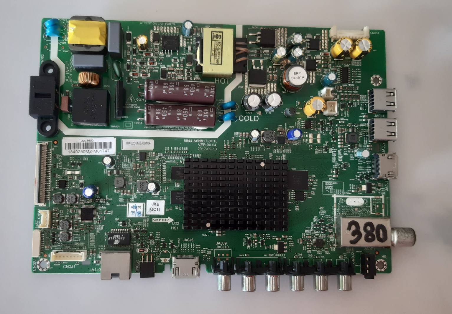 อันที่ 380 TOSHIBA 32L5650VT ซีสเตร็ม 5844-A6N81T-0P10 ดีเทสแล้ว