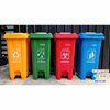 ถังขยะเท้าเหยียบ ทรงเหลี่ยม มีล้อเข็น ถังขยะแบบเหยียบ 120 ลิตร