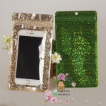 ซองซิปหน้าใสพื้นหลังเงินด้านในสีเขียว(แพ็ค100ชิ้น)