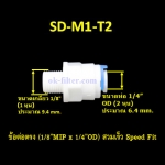 ข้อต่อตรง (1/8MIP x 1/4OD) สวมเร็ว Speed Fit