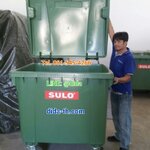 ถังขยะเทศบาล พร้อมล้อเข็น 1100 ลิตร ฝาเรียบ