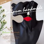 ต่างหูมาลัยอุบะดอกรัก ดอกกุหลาบ โดย บาลีนัมป์แฮนด์เมด ดูเก๋และสวยงามมากค่ะ แดง,ขาว (Red,White)