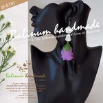 ต่างหูมาลัยอุบะดอกรัก ดอกกุหลาบ โดย บาลีนัมป์แฮนด์เมด ดูเก๋และสวยงามมากค่ะ ม่วง,ขาว (Purple,White)