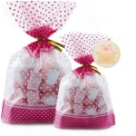 ถุงพลาสติกD.I.Y ผูกลวดลายจุดสีขาวแบบตั้งได้