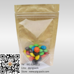 ถุงซองซิปหน้าใสหลังกระดาษคราฟแบบตั้งได้ 100 ชิ้น (คลิกเพื่อเลือกขนาด)