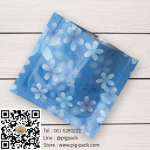 ถุงซองฟอยล์สีฟ้าลายดอกไม้ใส่ Tester ครีม 100 ชิ้น (คลิกเพื่อเลือกขนาด)