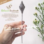 ปิ่นปักผมเงิน รูปดอกบัว สไตล์โบฮีเมียนแอนทีค เงิน (Silver)