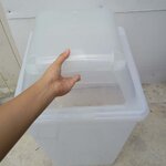 ถังขยะใหญ่ สีใส พร้อมล้อเข็น 120 ลิตร สีใส 1 ช่องทิ้ง