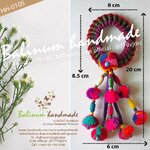 (1 ชิ้น) ยางรัดผมชาวเขามาลัยอุบะระย้าปอมปอม DIY แฮนด์เมด ประดับด้วยผ้า ไหมพรมปอมปอม ลูกปัดไม้ และกระพรวนหลากสี สไตล์โบฮีเมียนชาวเขาชาวดอย ผู้ใหญ่หรือเด็กก็ใช้ได้ สามารถใช้มัดผม รวบผม หรือเกล้าผมก็ได้ ดูเก๋ น่ารัก และมีสไตล์มากค่ะ หลายสี (Multi-color)