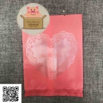 ซองพลาสติกสีชมพู ลายหัวใจดอกไม้ แพ็ค100ชิ้น