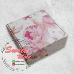 กล่องกระดาษแบบเปิดด้านบนลายดอกไม้สีชมพู 50 ชิ้น