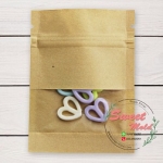 ถุงซองซิปกระดาษสีน้ำตาลมีช่องสี่เหลี่ยมโชว์สินค้า 100 ชิ้น