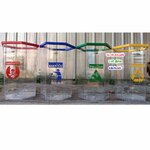 ถังขยะแยกประเภท พลาสติกใส หกเหลี่ยม 56 ลิตร ฝาครอบสี