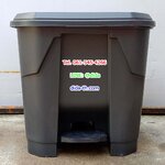 ถังขยะเท้าเหยียบ ทรงเหลี่ยม สีดำ ถังขยะแบบเหยียบ 35 ลิตร
