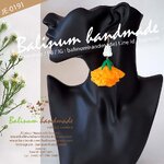 ต่างหูมาลัยอุบะดอกรัก ดอกดาวเรือง โดย บาลีนัมป์แฮนด์เมด ดูเก๋และสวยงามมากค่ะ เหลือง,ขาว (Yellow,White)