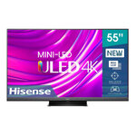 แอลอีดีทีวี 55 นิ้ว HISENSE 55U8H VIDAA UHD Mini LED 4K, Smart TV (ชลบุรี ส่งฟรี)