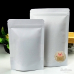 ถุงซิปล็อคสีขาวตั้งได้ ขนาด13x18+6 cm 100 ชิ้น - 006033