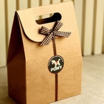 กล่องกระดาษคราฟแบบมีที่จับ ขนาด10x6x15.5cm. แพ็ค50ชิ้น :005199 ไม่มีโบว์ ไม่มีสติกเกอร์ มีแต่กล่อง