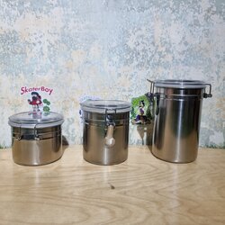 [1003] กระป๋อง Stainless steel หลายขนาด ล็อคเก็บความชื้น เก็บสมุนไพร ชา กาแฟ