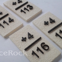 ป้ายเลขห้องพ่นทราย สีขาวครีม อพาร์ทเม้นท์+4