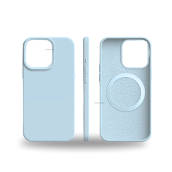  Silicone premium with magsafe case (baby blue colors) 