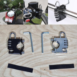 [0901] อุปกรณ์ล็อค หมวก รหัส3ตัว ติดแฮนด์ จักรยาน ป้องกันขโมย พร้อมตะขอแขวน อเนกประสงค์