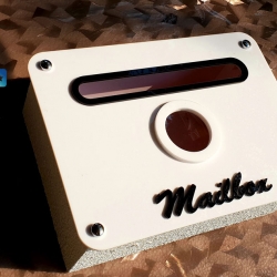 ตู้ไปรษณีย์สีขาวอะคริลิค ช่องมองสีขาว mailboxสีดำ