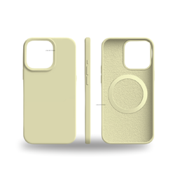  Silicone premium with magsafe case (pastel yellow colors) 