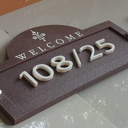 ป้ายบ้านเลขที่ ป้ายวินเทจสวยๆหินทรายเวลคั่ม ลายวินเทจสีโอ๊ค