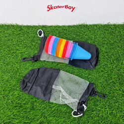 [0101][พร้อมส่ง]กรวยฝึก สเก็ตบอร์ด โรลเลอร์สเก็ต 16ชิ้น คละสี พร้อมถุง เก็บง่าย พกพาสะดวก