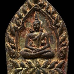 เหรียญหล่อโบราณเจ้าสัวรุ่นแรก หลวงพ่อเพี้ยน เนื้อ : รวมชนวนโลหะผสม