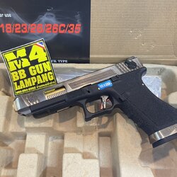 WE - Glock 35 G-Force T1 เฟรมดำ สไลด์เงิน ท่อทอง