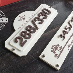 ป้ายบ้านเลขที่โมเดิร์นวินเทจ เนื้อหินทรายเทียม 2 ป้าย