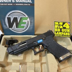 WE - Glock 34 G-Force T1 เฟรมดำ สไลด์ดำ ท่อเงิน