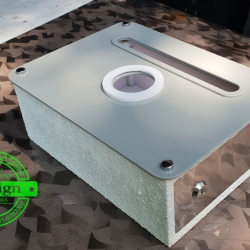 ตู้รับจดหมายอะคริลิค สีเทา ช่องมองสีขาว