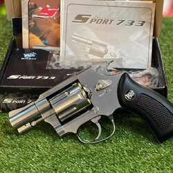 Wingun 733 2 นิ้ว ปืนลูกโม่ Co2 – สีเงินด้ามดำ