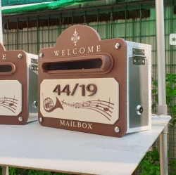 ตู้รับจดหมายโมเดิร์นวินเทจ 2ใบ ลายเวลคั่ม ปากเล็กและใหญ่