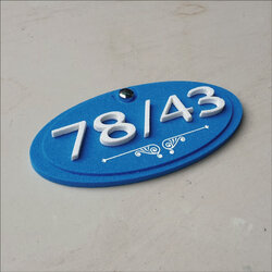 ป้ายบ้านเลขที่ ป้ายห้องพักรูปวงรีสีฟ้า ป้ายสวยๆ เนื้อเรซิ่นหินทราย แข็งแรงคงทน