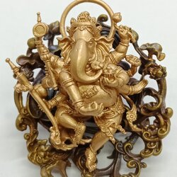 พระศรีนาฏยมหาคเณศ. (ฉลุ) เนื้อ : Rose Bronze with Violet Bronze Back