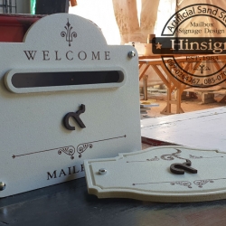 ตู้รับจดหมายสวยๆพร้อมติดตัวเลข๙ไทย มี2ชิ้น แนวโมเดิร์นวินเทจ