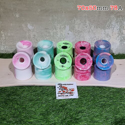 [0317][พร้อมส่ง]ล้อสเก็ตบอร์ด 70x50 78A ลายหินอ่อน ลูกกวาด ดินน้ำมัน BlueScratte