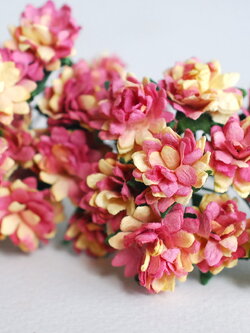 ดอกไม้ประดิษฐ์, ดอกไม้กระดาษสา, ดอก gypsophila, ดอกยิปโซ งานประดิษฐ์ตกแต่งของชำร่วย, ดอกไาด 1.5 cm ดอกไม้ทำพานพุ่ม,พานพวงมาลัย, พานรับไหว้, ขันหมาก. สีบานเย็นปัดเหลือง