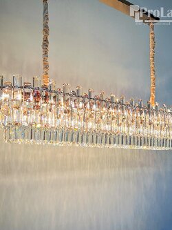 โคมไฟระย้า 8819/300x1500 RG หรูหรา โรสโกลด์ยาวเต็มพื้นที่