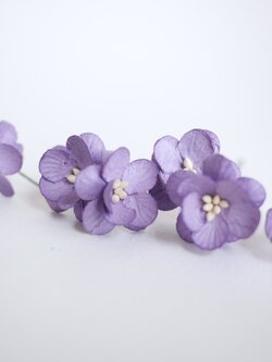 ดอกไม้กระดาษสา ดอกซากุระกระดาษ ขนาดเล็ก ดอกไม้กระดาษสาราคาส่ง ดอกไม้กระดาษสำหรับตกแต่งของชำร่วย งานแต่งงาน ทำช่อดอกไม้ติดอกเจ้าบ่าว ข้อมือดอกไม้เจ้าสาว ขนาด 2.5 cm. 50 ดอก สีม่วงเข้ม Paper flowers supplies: DIY wedding tools small Cherry blossom (Sakura) 