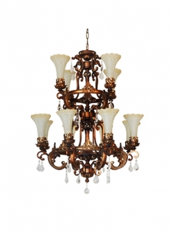 โคมไฟระย้าคลาสสิก 8030-8+4 โลหะ เรซิ่น คริสตัล ดีไซน์หรูหรา