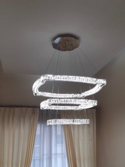 โคมไฟระย้า 9057-800 คริสตัล LED 3 ชั้น โมเดิร์นลักชูรี่