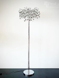 โคมไฟตั้งพื้น S3101-FL คริสตัลหรู ฐานเงินเงา