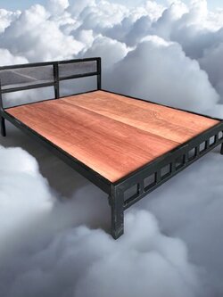 เตียงชั้นเดียวลายตาข่าย (มีชั้นวางของ) สีขาว,สีดำ