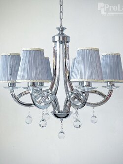 โคมไฟห้อย รุ่น 8230-6 ดีไซน์หรูหรา ผ้าและคริสตัล